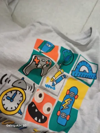 Maglia bambino 5-6 anni con stampa School Tools