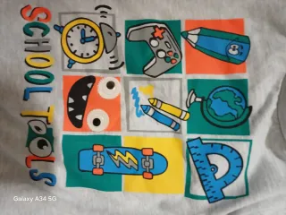 Maglia bambino 5-6 anni con stampa School Tools