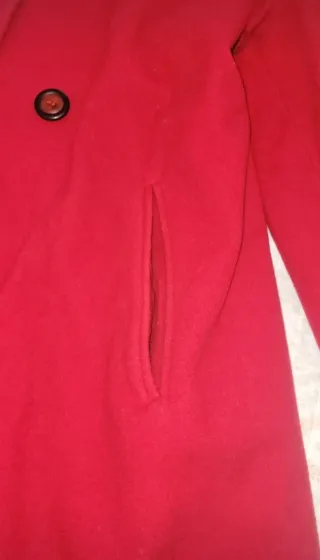 Abrigo alemán lana talla 38 rojo