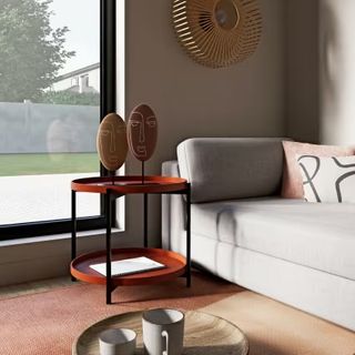 Mesita auxiliar redonda metalica