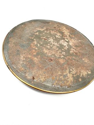 Posacenere pubblicitario Odontalbo Mascherina ottone vintage 19 cm