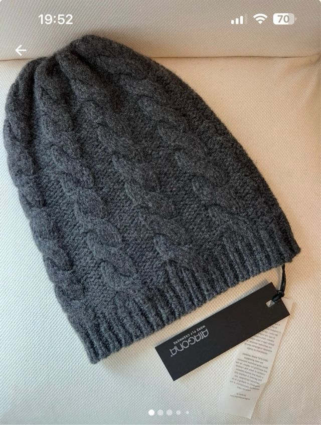 Cappello Aragona 100% Cachemire Grigio