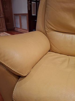 Pack sofá de piel y sillones reclinbles
