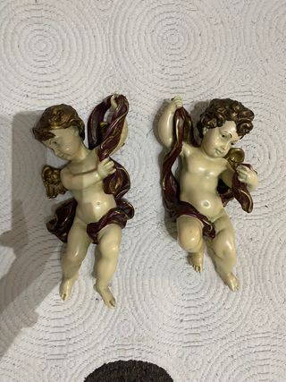 Anjos decorativos de parede, vintage e rústicos