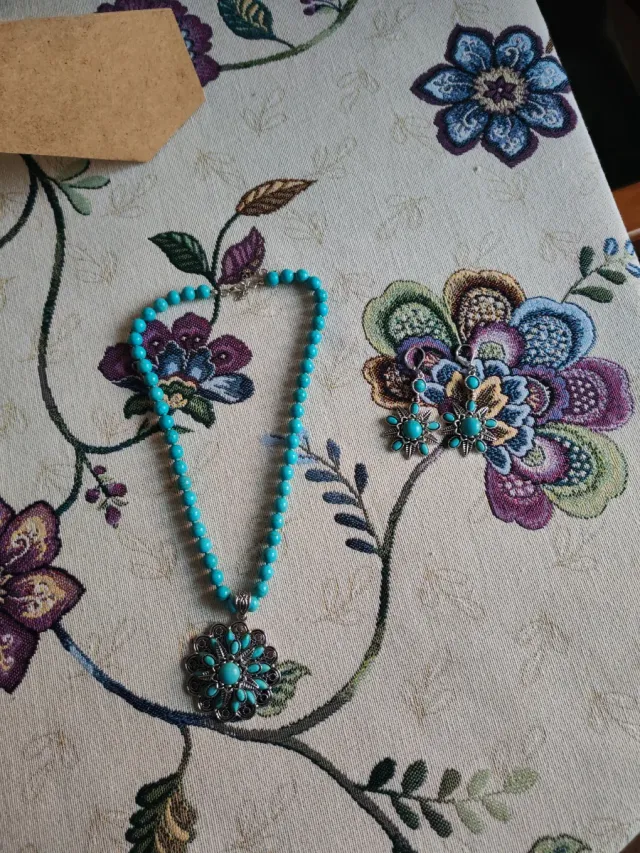 Conjunto de Joyas Turquesa y Plata