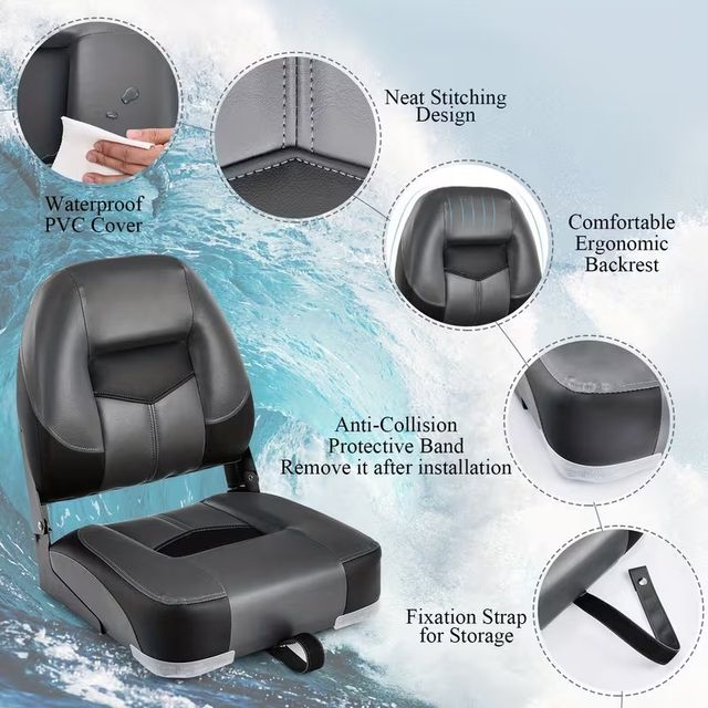 Set di due sedili per barca GOFLAME con imbottitur