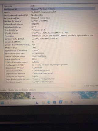 Portátil Lenovo Negro. WINDOWS 11