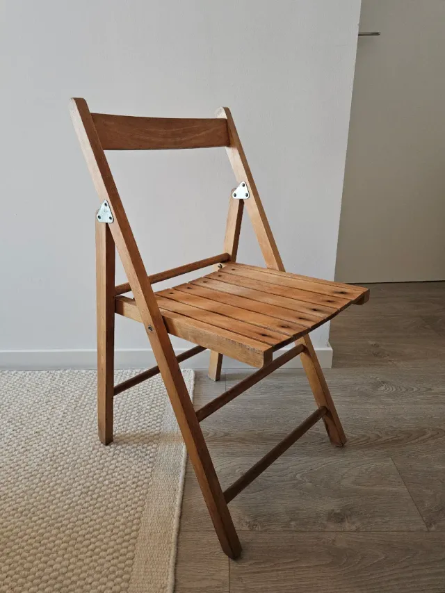 Silla plegable madera maciza