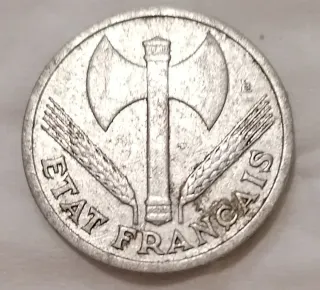 Moneta Stato Francese con fascio e spighe