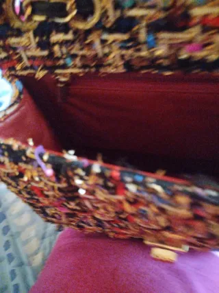 Bolso tweed Chanel multicolor con cadena