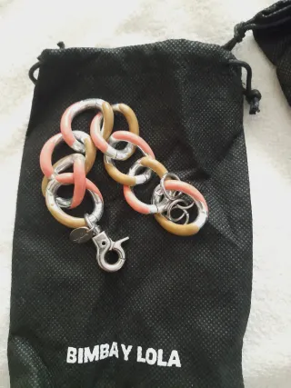 Pulsera BIMBA Y LOLA eslabones dorados y rosas