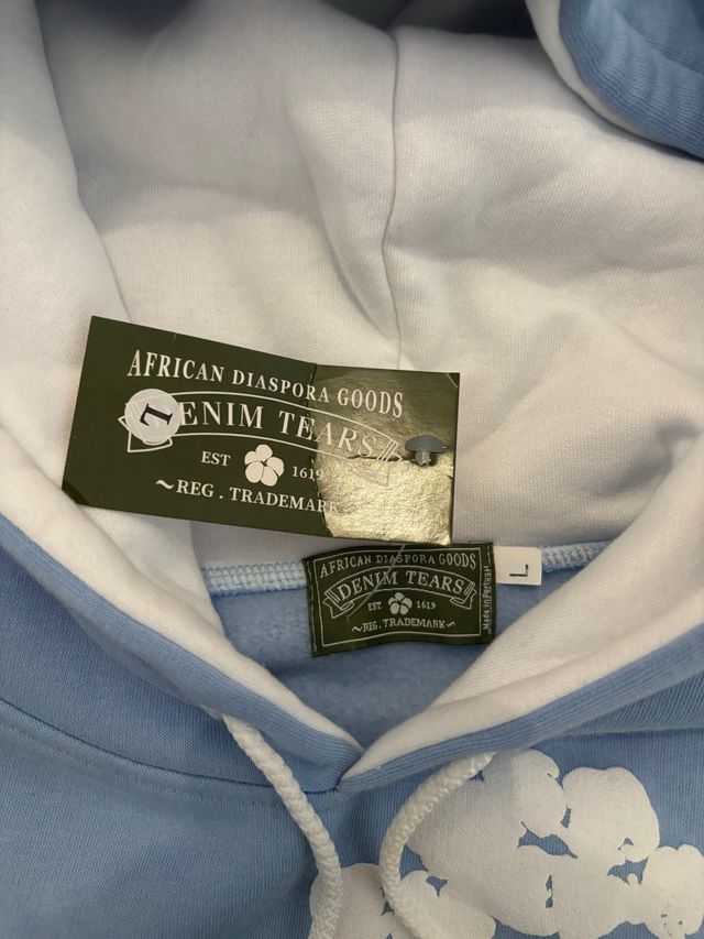 Sudadera Denim Tears Azul con Estampado Blanco