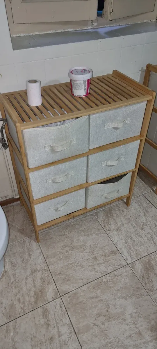 Cajonera Bambú 3 Cajones Beige