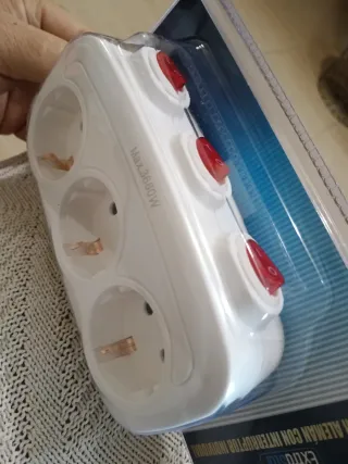 Regleta  Enchufe Europeo  3 Tomas Con Interruptor