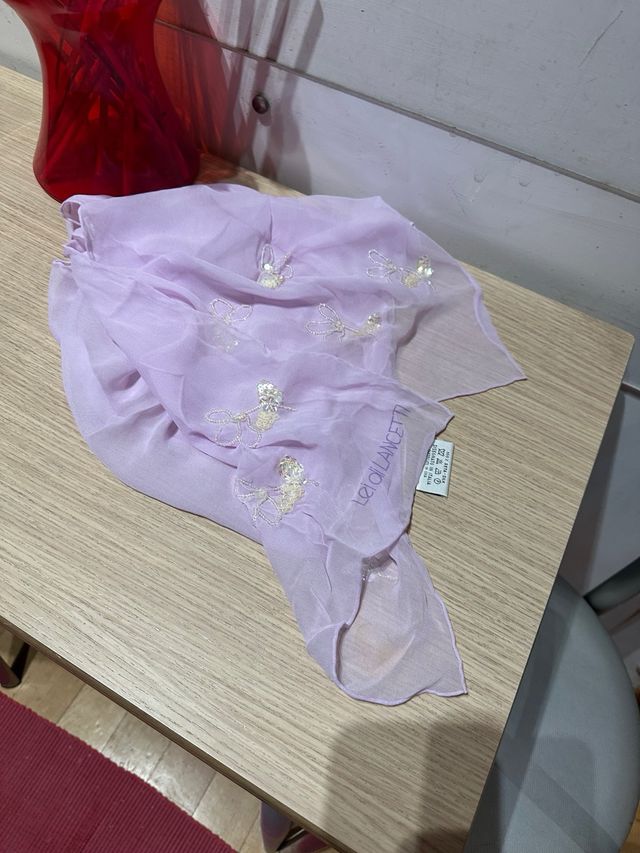 Sciarpa Lancetti Seta Viola