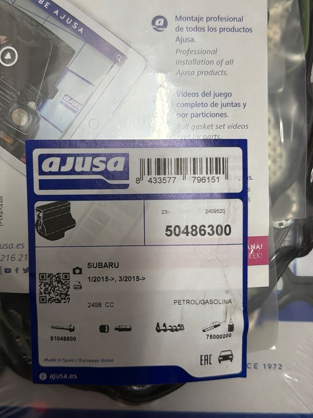 Kit Juntas AJUSA 50486300 Subaru 2.5 Gasolina