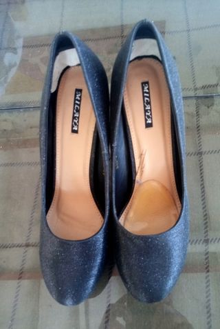 Zapatos MILAYA tacón plataforma brillos T. 41