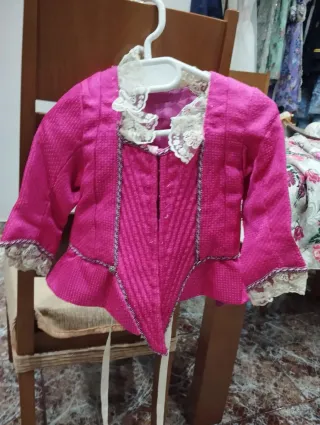 Traje Fallera Niña Beige y Rosa