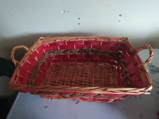 Cesto Regalo Natale Vimini Rosso