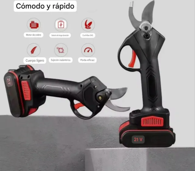 Forbici da potatura elettriche ricaricabili (2 batterie)