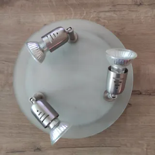 Foco de techo cocina/baño metal y cristal