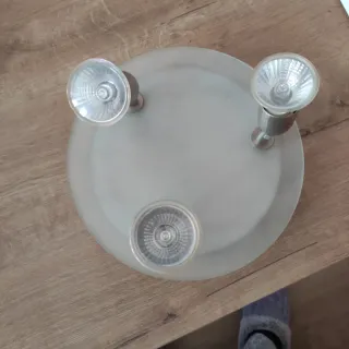 Foco de techo cocina/baño metal y cristal