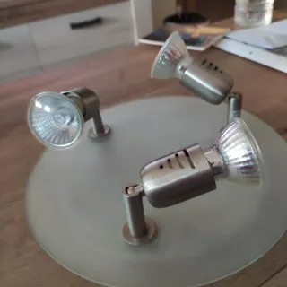 Foco de techo cocina/baño metal y cristal