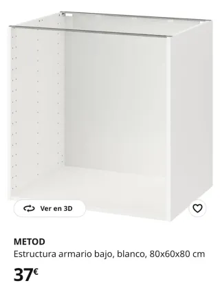 Estructura cocina Metod 80x60x80 blanco dos baldas