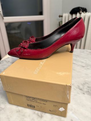 Décolleté Sergio Rossi pelle lucida rossa