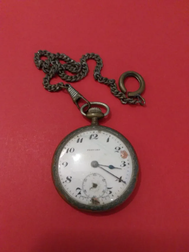 Relógio de Bolso Lepine Antigo com Corrente