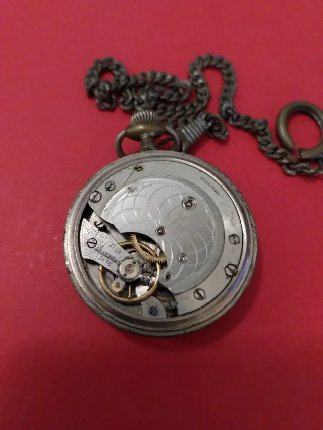 Relógio de Bolso Lepine Antigo com Corrente