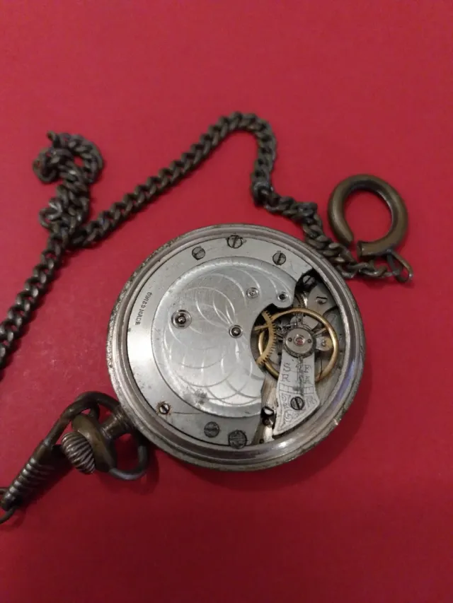 Relógio de Bolso Lepine Antigo com Corrente