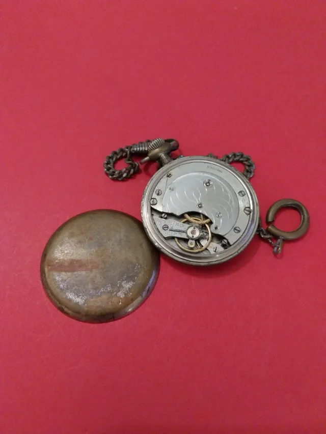 Relógio de Bolso Lepine Antigo com Corrente