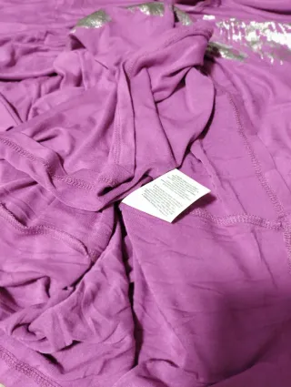 Maxi maglia fucsia stampa argento taglia unica