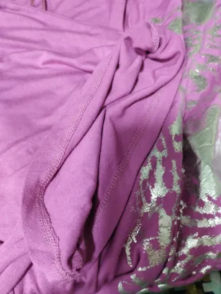 Maxi maglia fucsia stampa argento taglia unica