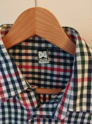 Camisa cuadros verde  y rojo invierno