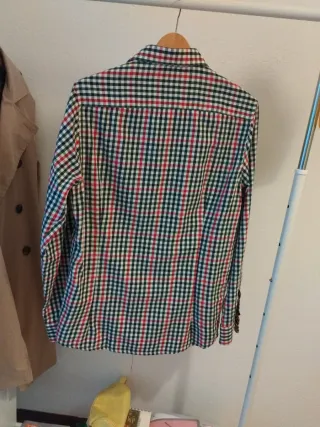 Camisa cuadros verde  y rojo invierno