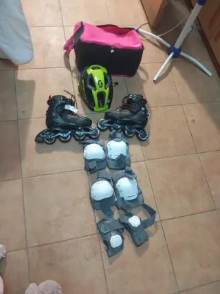 Patines en línea con protecciones y casco regalo