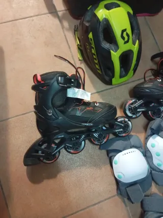 Patines en línea con protecciones y casco regalo
