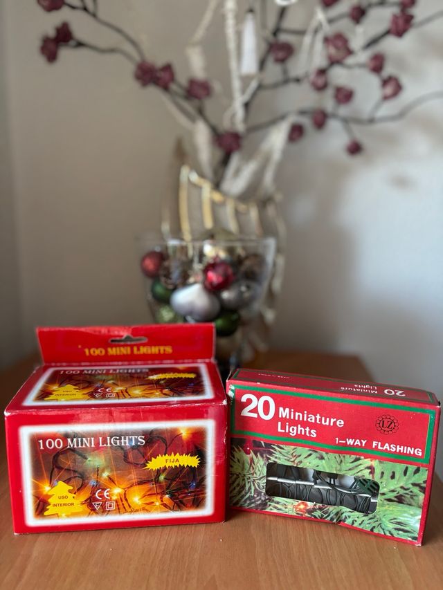 Lote 2 Cajas Luces Navidad