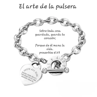 Pulsera acero inoxidable con corazón