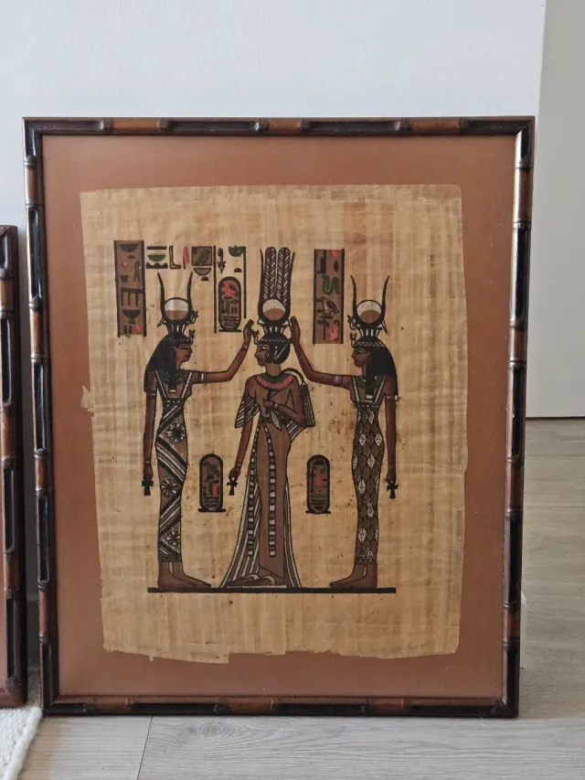 2 cuadros egipcios marco madera