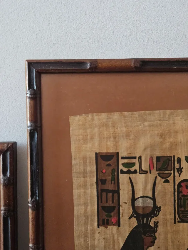 2 cuadros egipcios marco madera