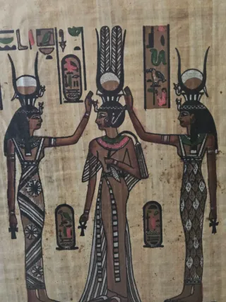 2 cuadros egipcios marco madera