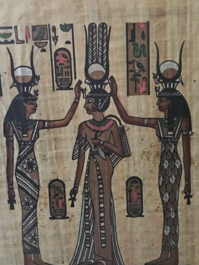 2 cuadros egipcios marco madera