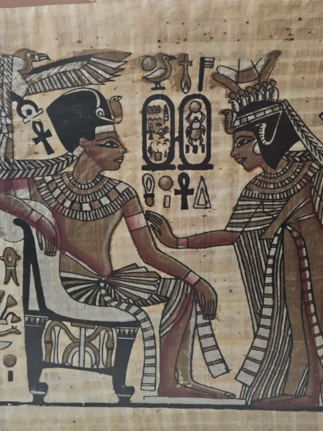 2 cuadros egipcios marco madera