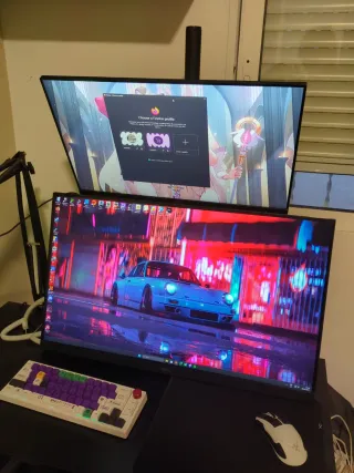 2 Monitores AOC y LG Negros