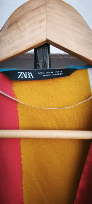 Camisa Zara Saten Rayas Multicolor