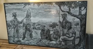 CUADRO EN GRANItO Paisaje Campesinos RECOGER EN VI