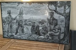 CUADRO EN GRANItO Paisaje Campesinos RECOGER EN VI